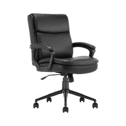 Click365 Transform 2.0 Ergonomic Bonded Leather Swivel Desk Chair, Black (CCHR10007B)