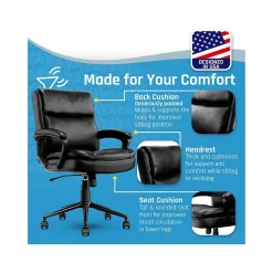 Click365 Transform 2.0 Ergonomic Bonded Leather Swivel Desk Chair, Black (CCHR10007B)
