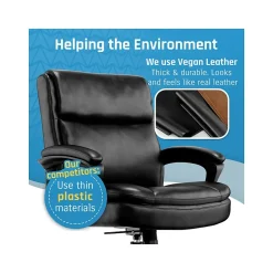 Click365 Transform 2.0 Ergonomic Bonded Leather Swivel Desk Chair, Black (CCHR10007B)