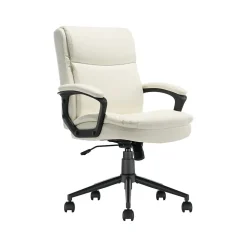 Click365 Transform 2.0 Ergonomic Bonded Leather Swivel Desk Chair, White (CCHR10007C)