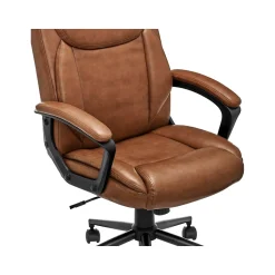 Click365 Transform 1.0 Ergonomic Bonded Leather Swivel Desk Chair, Cognac (CCHR10001A)