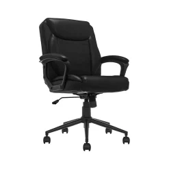 Click365 Transform 1.0 Ergonomic Bonded Leather Swivel Desk Chair, Black (CCHR10001B)