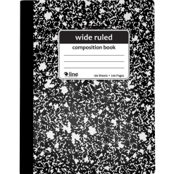 C-Line Composition Notebooks, 100 Sheets, Wide Ruled, Black Marble, 12/Pack (CLI22024-12)