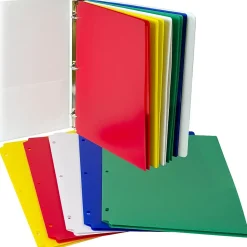 C-Line® Heavyweight, 3-Hole Punched, 2-Pocket Portfolio, Assorted Colors, 10 Per Pack, 2 Packs (CLI32930-2)