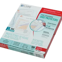 C-Line Standard Weight Sheet Protectors, 11" x 8-1/2", Clear 100/Box (62027)