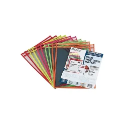 C-Line Stitched Shop/Job Ticket Holders, 9" x 12", Neon, 10/Pack (43920)