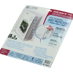 C-Line Top Load Sheet Protector, 11" x 8-1/2", Clear, 8 Tab Set (CLI05587)