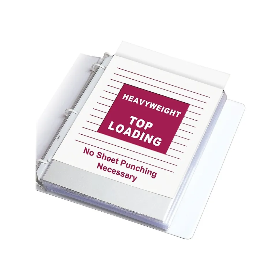 C-Line Top-Load Heavyweight Sheet Protectors, 8-1/2" x 11", Clear, 100/Box (62023)