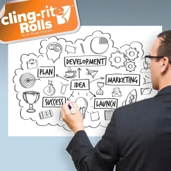 Cling-rite Removable Dry Erase Sheets Roll, 100' Roll, White (CGS1003CLINGRITE)