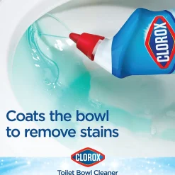 Clorox Disinfecting Toilet Bowl Cleaner with Bleach, Rain Clean Scent, 24 Oz., 2/Pack (00273)