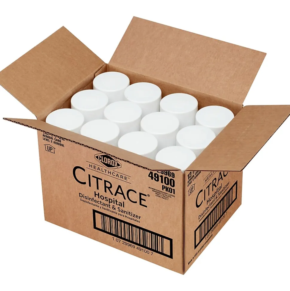 Clorox Healthcare Citrace Hospital Disinfectant & Deodorizer, Aerosol Spray, Citrus, 14 Ounces (49100)