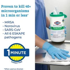 Clorox Healthcare Disinfecting Wipes, 185 Wipes/Bucket, 2/Carton (30826)