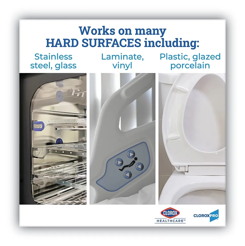 Clorox Healthcare Disinfecting Wipes, 100 Wipes/Flat Pack, 6/Pack