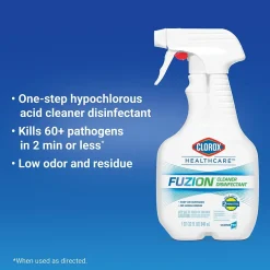 Clorox Healthcare Fuzion All-Purpose Cleaners & Spray Disinfectant, Unscented, 32 oz., 9/Carton (31478CT)
