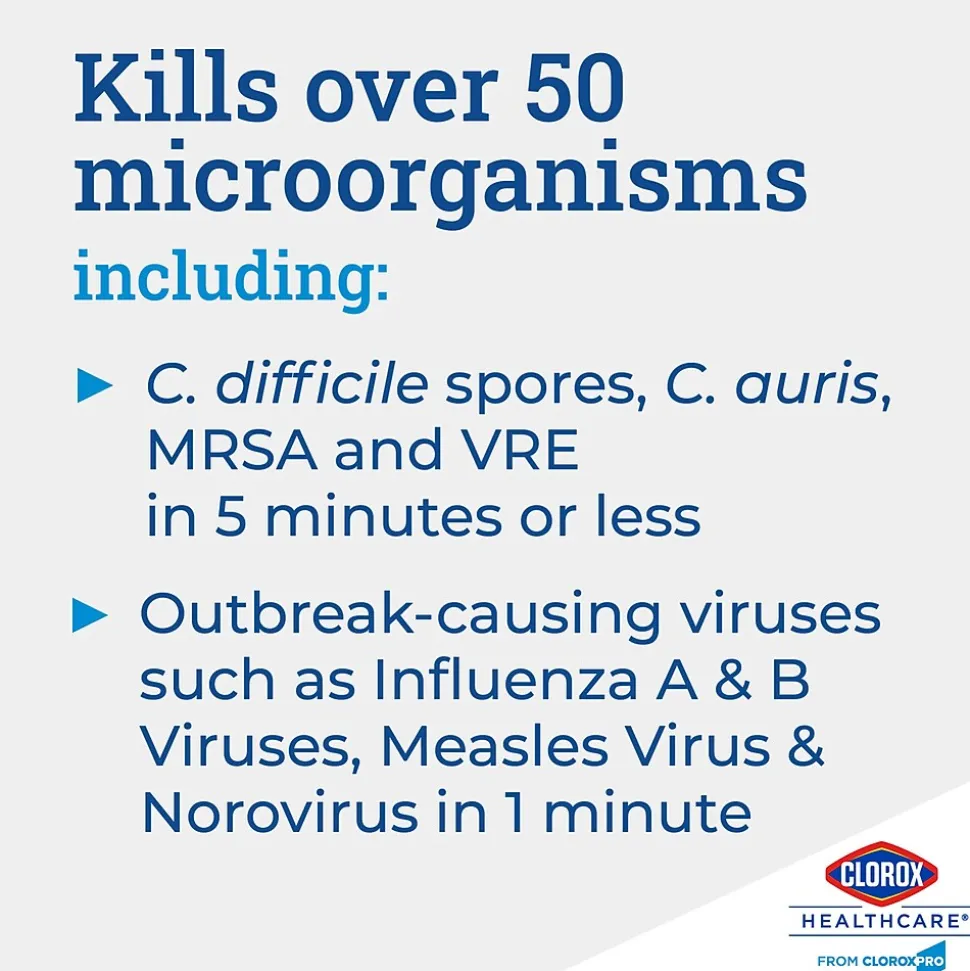 Clorox Healthcare Spore Defense Cleaner Disinfectant, Open System Refill Bottle, 128 Fl Oz, 4/Pack (32409)