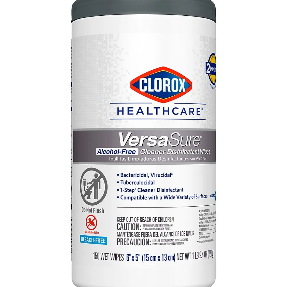 Clorox Healthcare VersaSure Disinfecting Wipes, 150/Canister (31758)