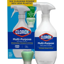 Clorox Multi-Purpose Cleaning Spray System Starter Kit, 1 Spray Bottle and 1 Refill, Crisp Lemon, 1.13 fl. oz. (60160)