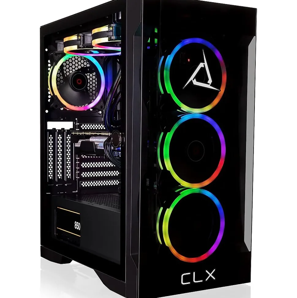 CLX SET TGMSETRTU2B07BM Gaming Desktop Computer, AMD Ryzen 9 7900X, 32GB Memory, 1TB SSD, 4TB HDD