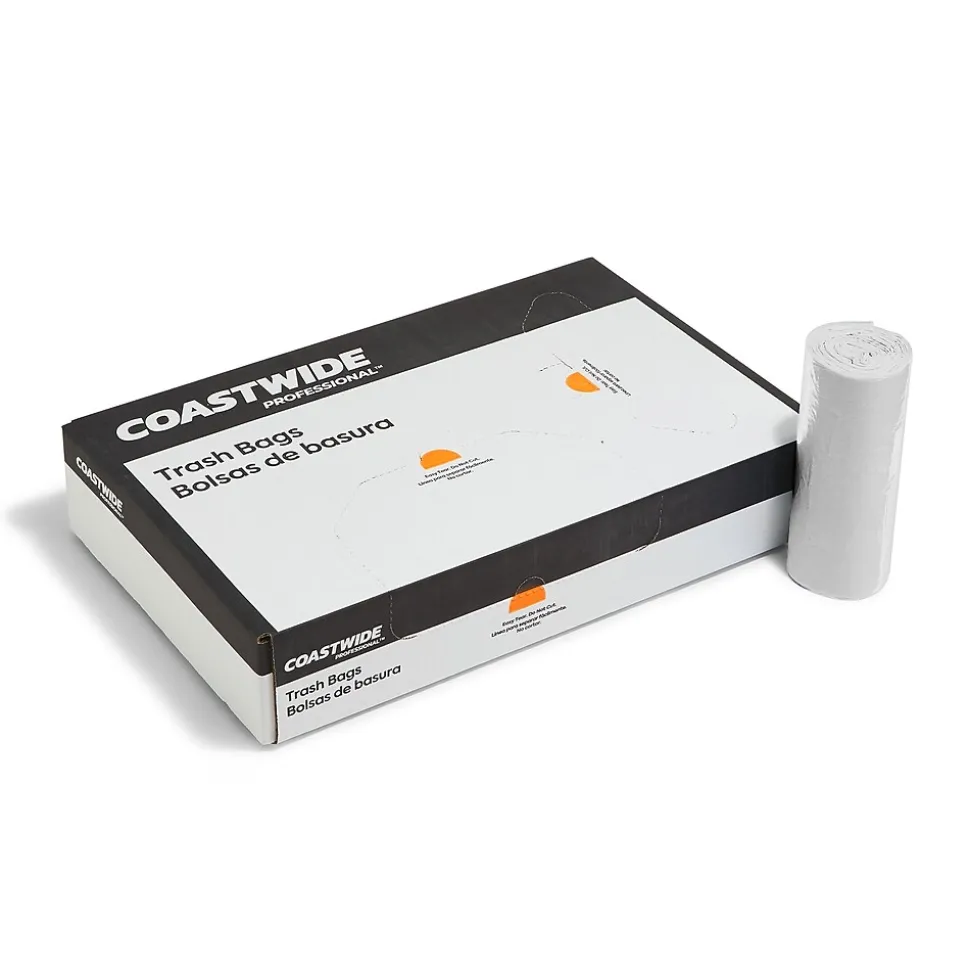 Coastwide Professional™ 40-45 Gallon Trash Bag with 30% PCR, 40" x 46", Low Density, 0.8 mil, Clear, 150 Bags/Box (CW62415)