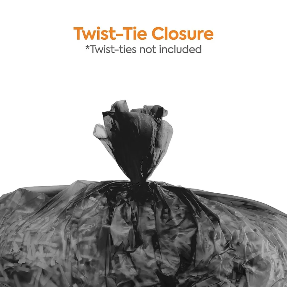 Coastwide Professional™ 40-45 Gallon Trash Bag with 30% PCR, 40" x 46", Low Density, 0.8 mil, Black, 150 Bags/Box (CW62419)