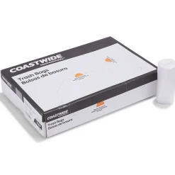 Coastwide Professional™ 7-10 Gallon Trash Bag, 24" x 24", High Density, 8 mic, Natural, 1000 Bags/Box (CW25412)