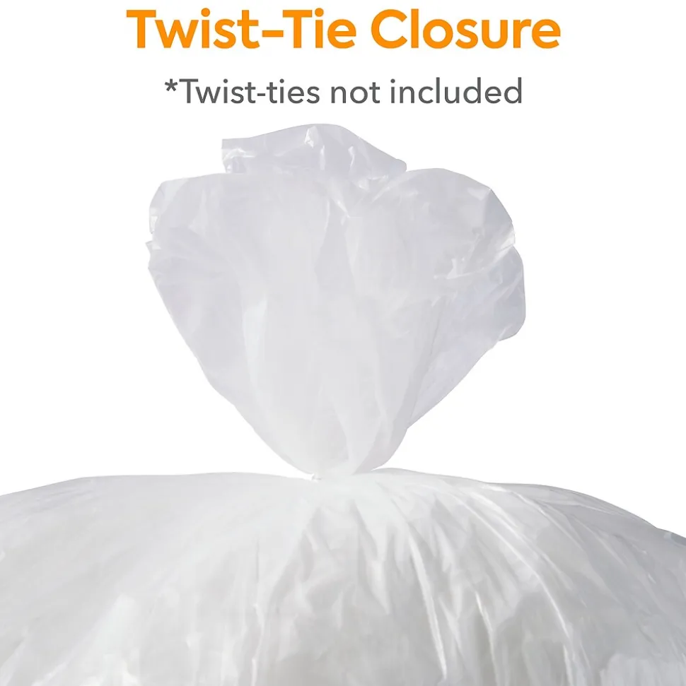 Coastwide Professional™ 7-10 Gallon Trash Bag, 24" x 24", High Density, 8 mic, Natural, 1000 Bags/Box (CW25412)