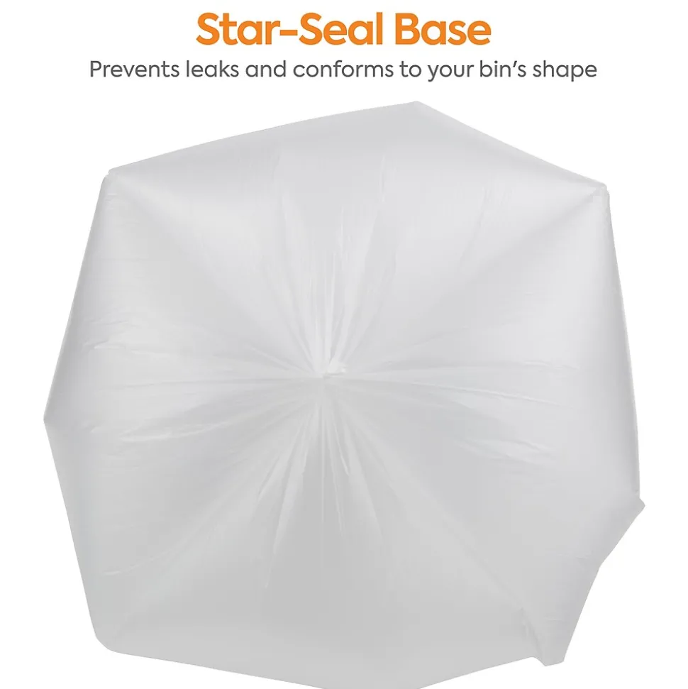 Coastwide Professional™ 7-10 Gallon Trash Bag, 24" x 24", High Density, 8 mic, Natural, 1000 Bags/Box (CW25412)