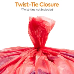 Coastwide Professional™ 30-33 Gallon Biohazard Bags, Low Density, 1.3 Mil, Red, 150 Bags/Box (CW57395)