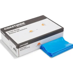 Coastwide Professionalâ„¢ 40-45 Gallon Biohazard Bag, Low Density, 1.3 mil, Blue, 150 Bags/Box (CW50712)