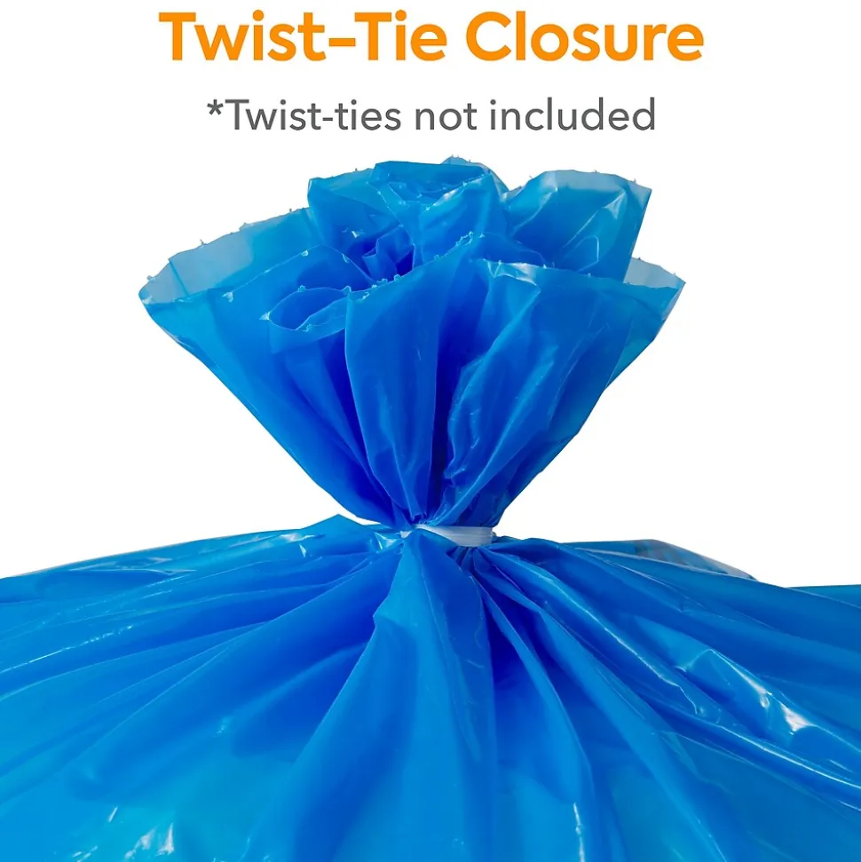 Coastwide Professional™ 40-45 Gallon Biohazard Bag, Low Density, 1.3 mil, Blue, 150 Bags/Box (CW50712)