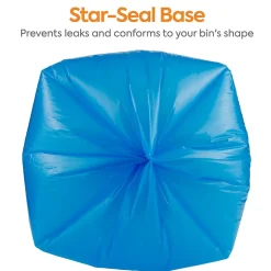 Coastwide Professional™ 40-45 Gallon Biohazard Bag, Low Density, 1.3 mil, Blue, 150 Bags/Box (CW50712)