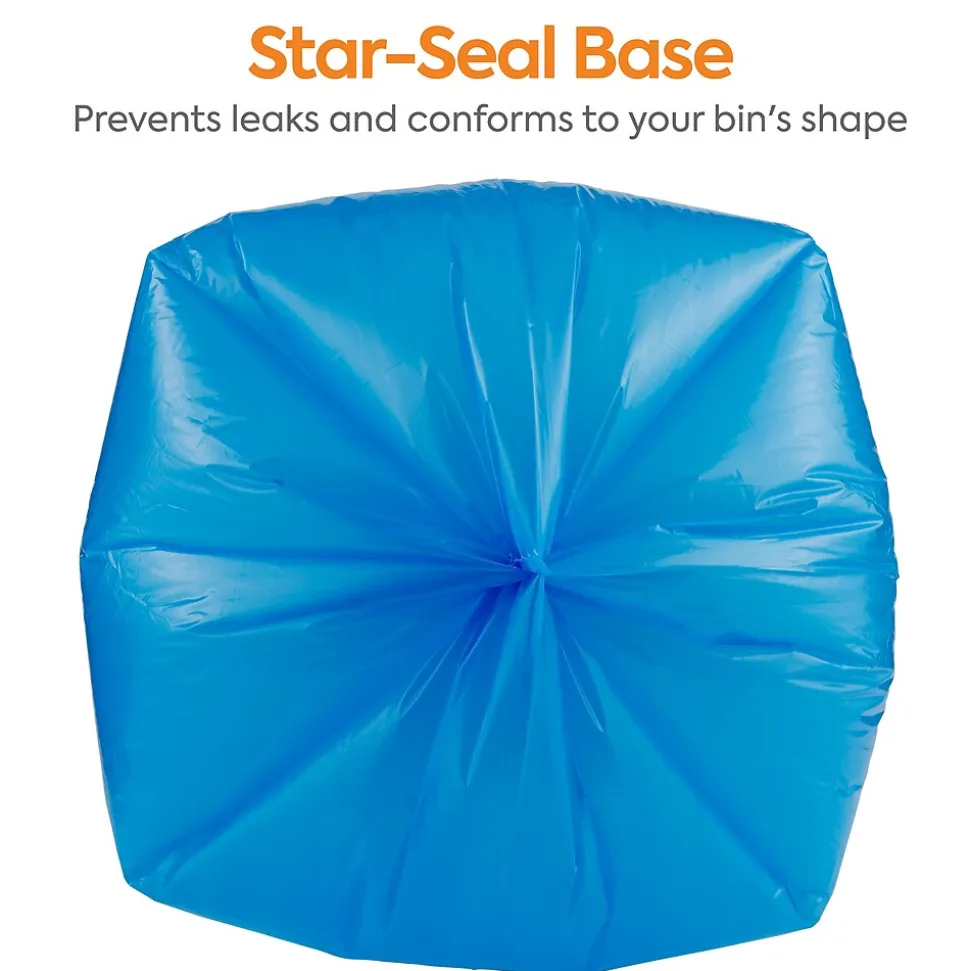 Coastwide Professional™ 40-45 Gallon Biohazard Bag, Low Density, 1.3 mil, Blue, 150 Bags/Box (CW50712)