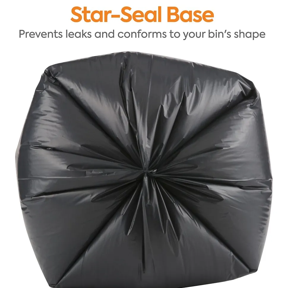 Coastwide Professional™ 30-33 Gallon Trash Bag, 33" x 39", Low Density, 1.5 mil, Black, 100 Bags/Box (CW25530)