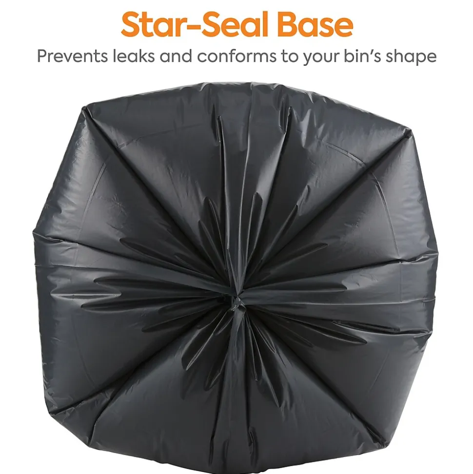 Coastwide Professional™ 55-60 Gallon Trash Bag, 38" x 58", Low Density, 1.5 mil, Black, 5 100 Bags/Box (CW25531)
