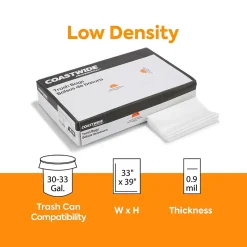 Coastwide Professional™ 30-33 Gallon Trash Bag, 33" x 39", Low Density, 0.9 mil, Clear, 150 Bags/Box (CW22339)