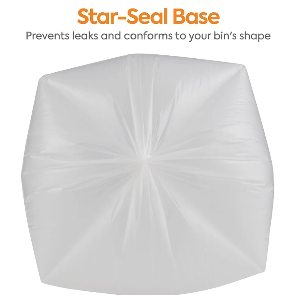 Coastwide Professional™ 30-33 Gallon Trash Bag, 33" x 39", Low Density, 0.9 mil, Clear, 150 Bags/Box (CW22339)