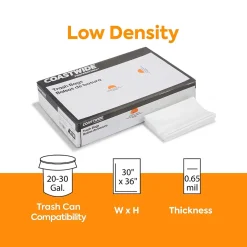 Coastwide Professional™ 20-30 Gallon Trash Bag, 30" x 36", Low Density, 0.65 mil, Clear, 250 Bags/Box (CW22338)