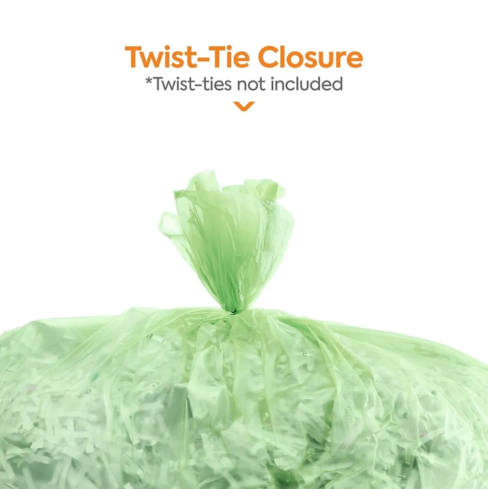 Coastwide Professional™ 30-33 Gallon Compostable Bag, 33" x 39", Low Density, 0.9 Mil, Green, 200 Bags/Box (CW62402)