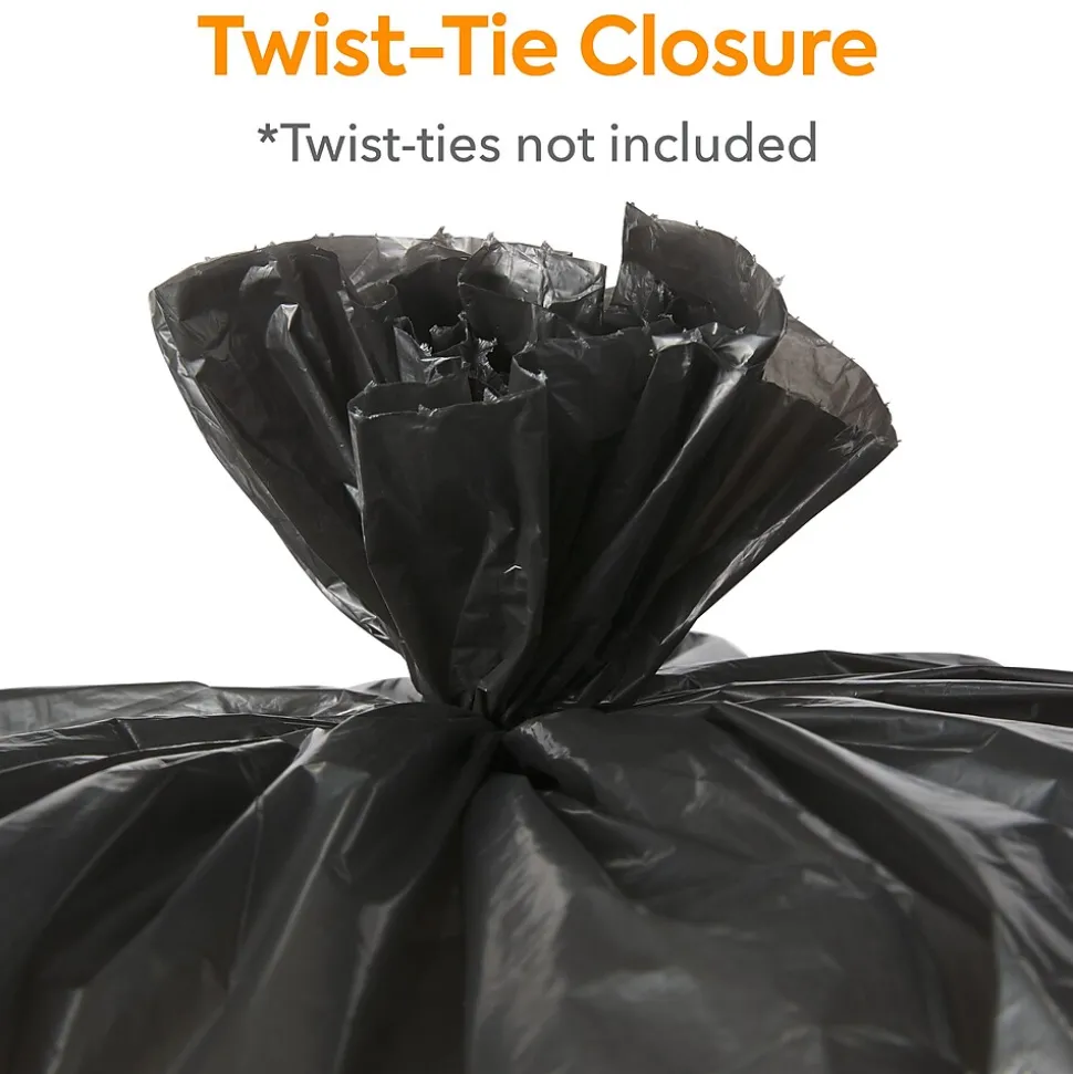 Coastwide Professional™ 30-33 Gallon Trash Bag, 33" x 39", Low Density, 0.6 mil, Black, 250 Bags/Box (CW17966)