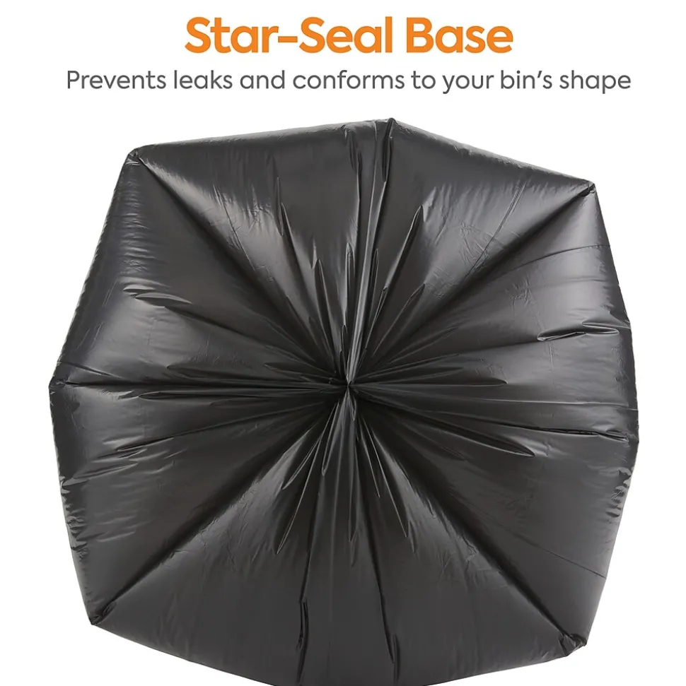 Coastwide Professional™ 30-33 Gallon Trash Bag, 33" x 39", Low Density, 0.6 mil, Black, 250 Bags/Box (CW17966)