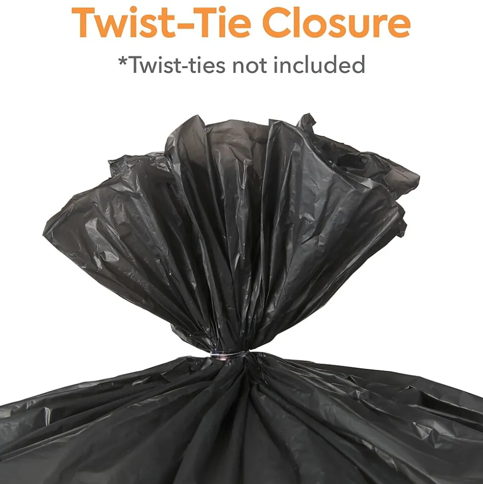 Coastwide Professional™ 55-60 Gallon Trash Bag, 38" x 60", High Density, 22 mic, Black, 150 Bags/Box (CW17712)