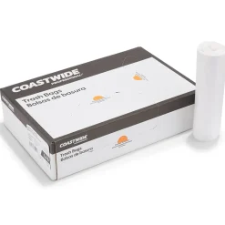 Coastwide Professional™ 50-56 Gallon Trash Bag, 43" x 48", High Density, 16 mic, Natural, 200 Bags/Box (CW18205)