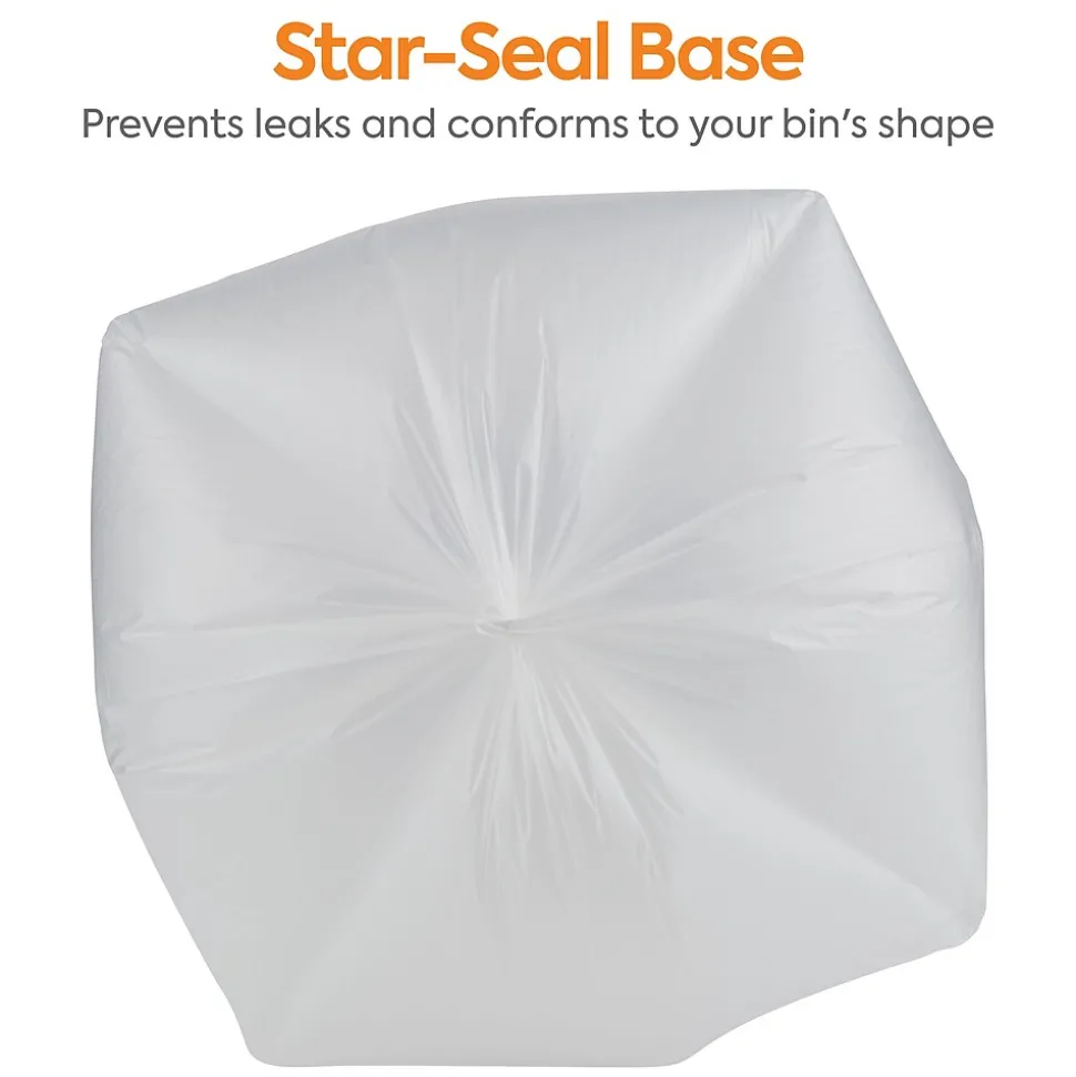 Coastwide Professional™ 50-56 Gallon Trash Bag, 43" x 48", High Density, 16 mic, Natural, 200 Bags/Box (CW18205)