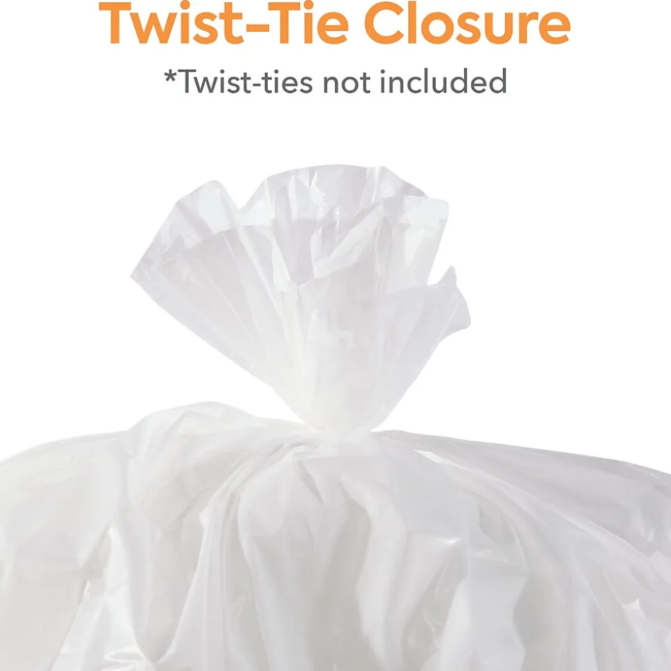 Coastwide Professional™ 30-33 Gallon Trash Bag, 33" x 39", Low Density, 0.74 mil, White, 150 Bags/Box (CW18185)