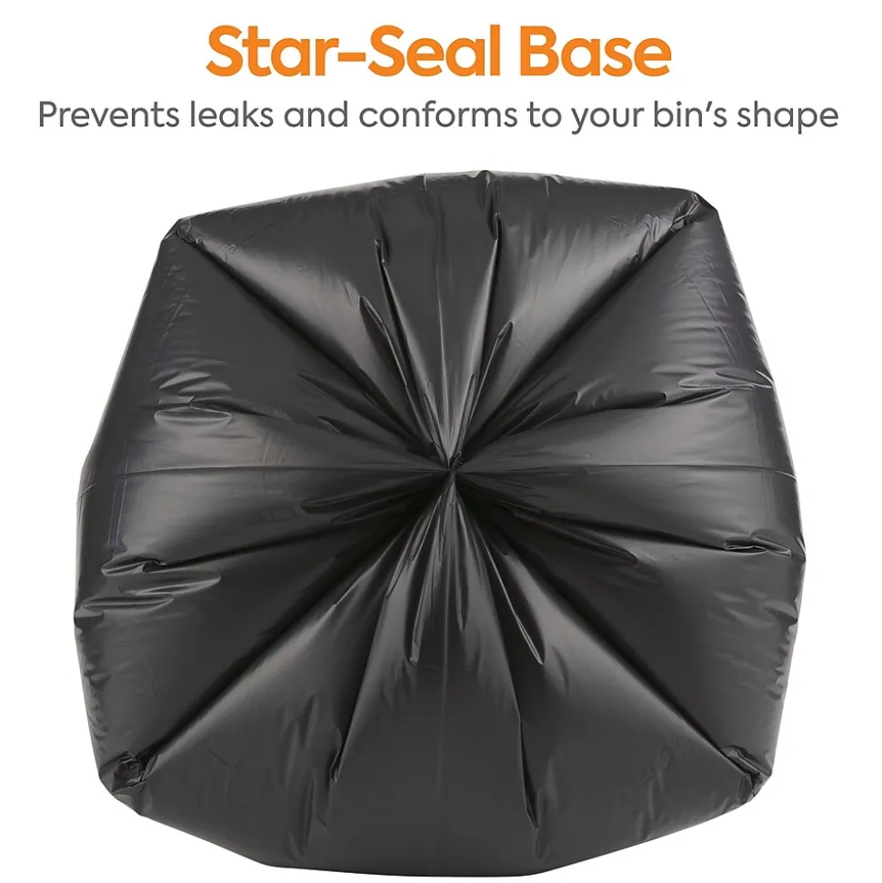 Coastwide Professional™ 30-33 Gallon Trash Bag, 33" x 39", Low Density, 1.35 mil, Black, 150 Bags/Box (CW18206)