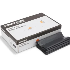 Coastwide Professional™ 50-56 Gallon Trash Bag, 43" x 47", Low Density, 1.8 mil, Black, 100 Bags/Box (CW18209)