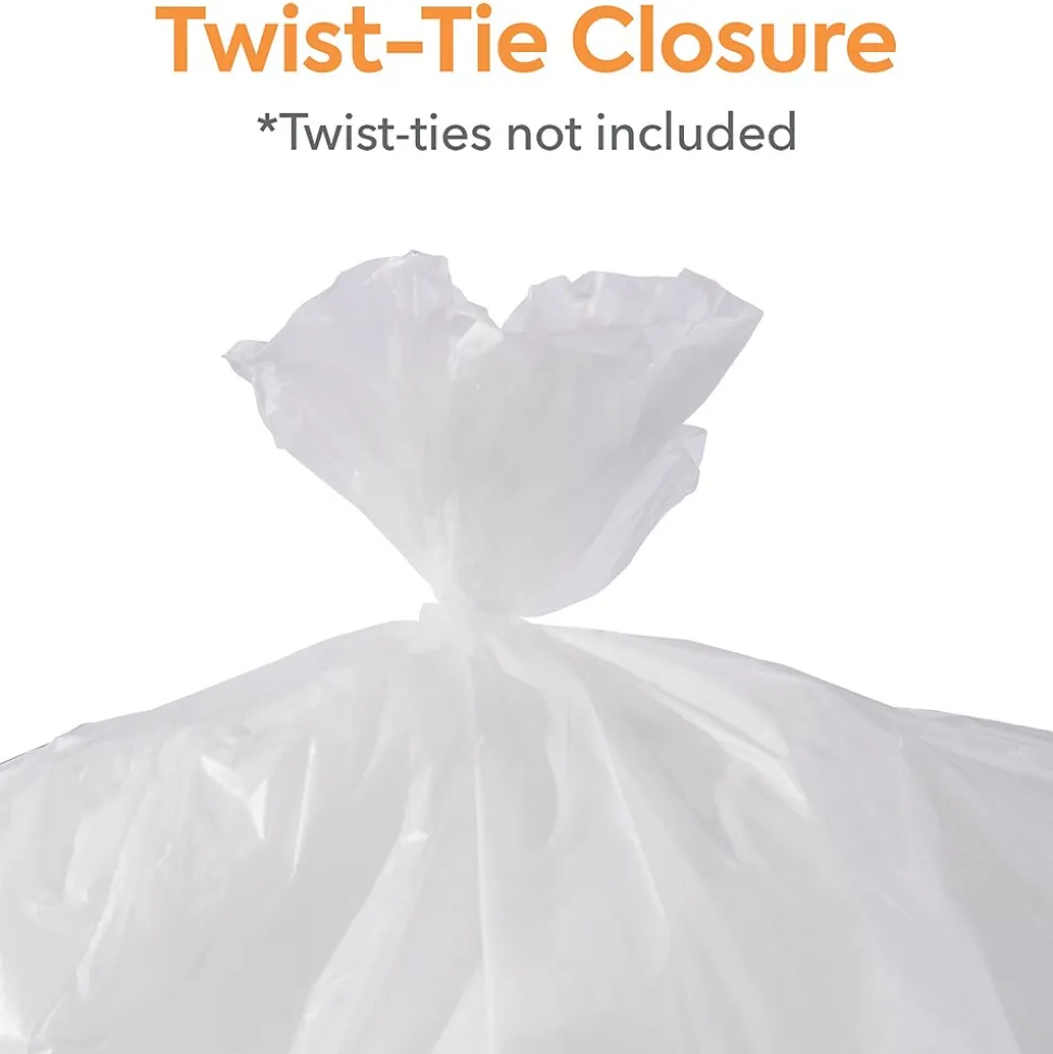 Coastwide Professional™ 30-33 Gallon Trash Bag, 33" x 40", High Density, 12 mic, Natural, 250 Bags/Box (CW18199)