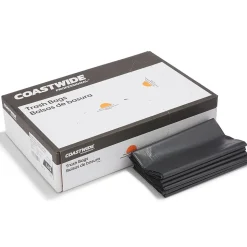 Coastwide Professional™ 40-45 Gallon Trash Bag, 40" x 46", Low Density, 1.8 mil, Black, 100 Bags/Box (CW18208)