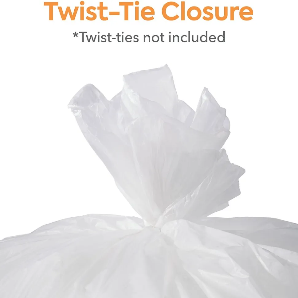 Coastwide Professional™ 55-60 Gallon Trash Bag, 38" x 60", High Density, 14 mic, Natural, 200 Bags/Box (CW18201)