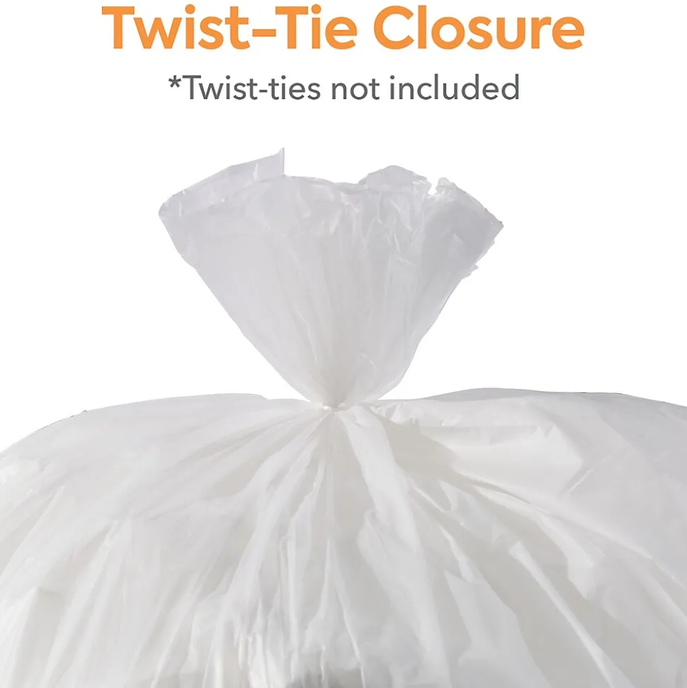 Coastwide Professional™ 30-33 Gallon Trash Bag, 33" x 40", High Density, 16 mic, Natural, 250 Bags/Box (CW18200)